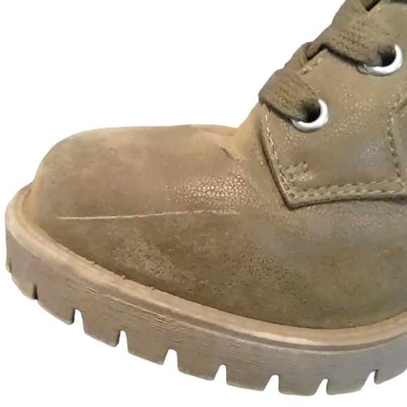 Universal Thread Lace-Up Medium Brown Dark Army Green Boots Size 7.5 - Picture 8 of 12